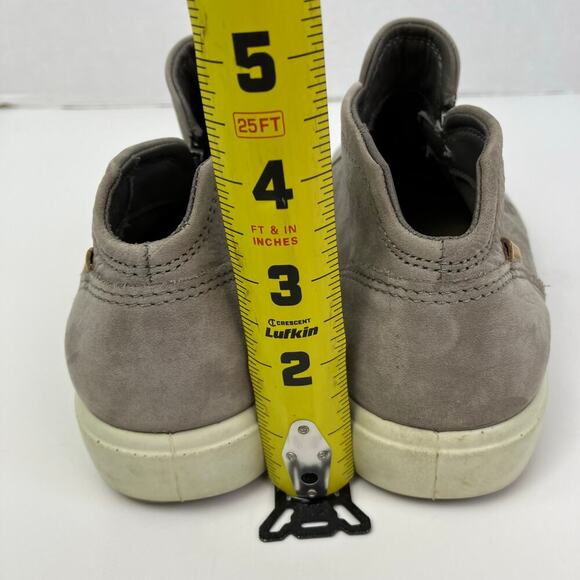 ECCO Soft 7 Nubuck Zip Bootie Ankle Sneakers Soft Leather Comfort Shoes Grey - Picture 9 of 16